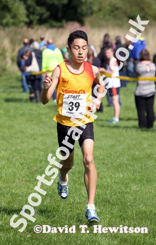 Markhim Lonsdale (Crook) winning the under-15 boys.